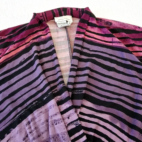 Donna Morgan Women's Mini Dress Size 10 Abstract Design In Purples Stretchy Work - Picture 8 of 11